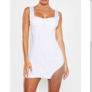 PrettyLitteThing diamond trim hem bodycon dress!